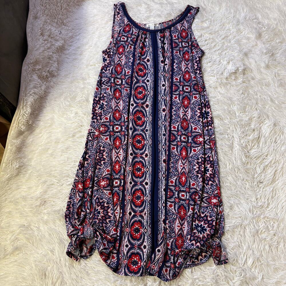 John Paul Richard Floor sweeper dress tie multicolor sleevelesss large